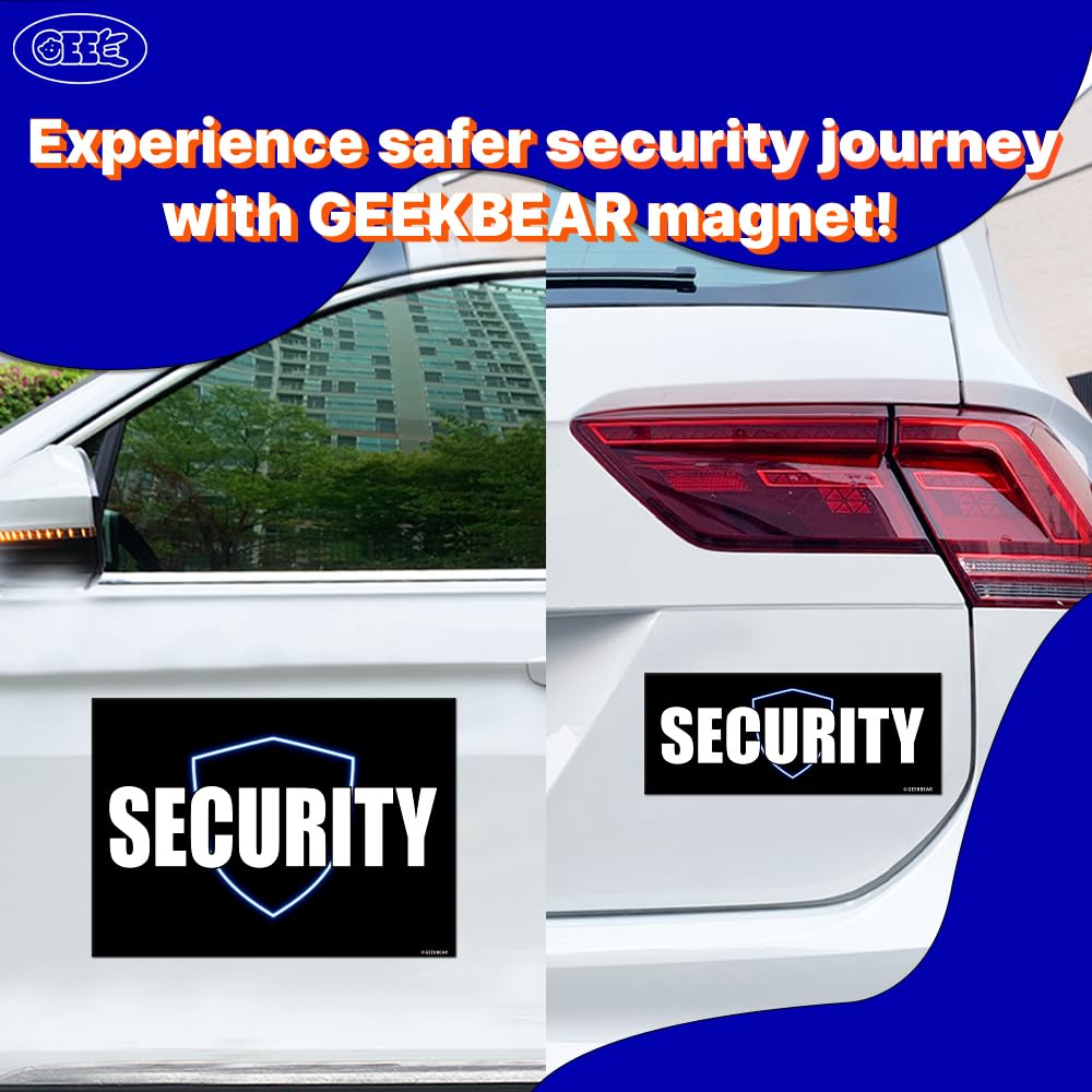 GEEKBEAR Security Magnet side view left showcases reflective surface.