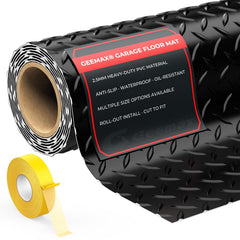 Geemax diamond plate garage floor mat for 4x8 coverage and protection.