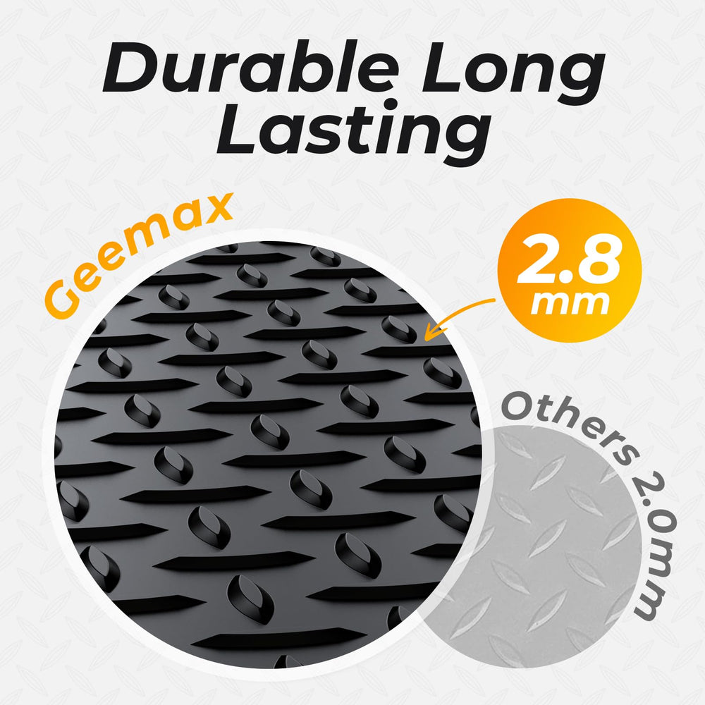 Geemax waterproof garage mat stops spills from reaching the floor.