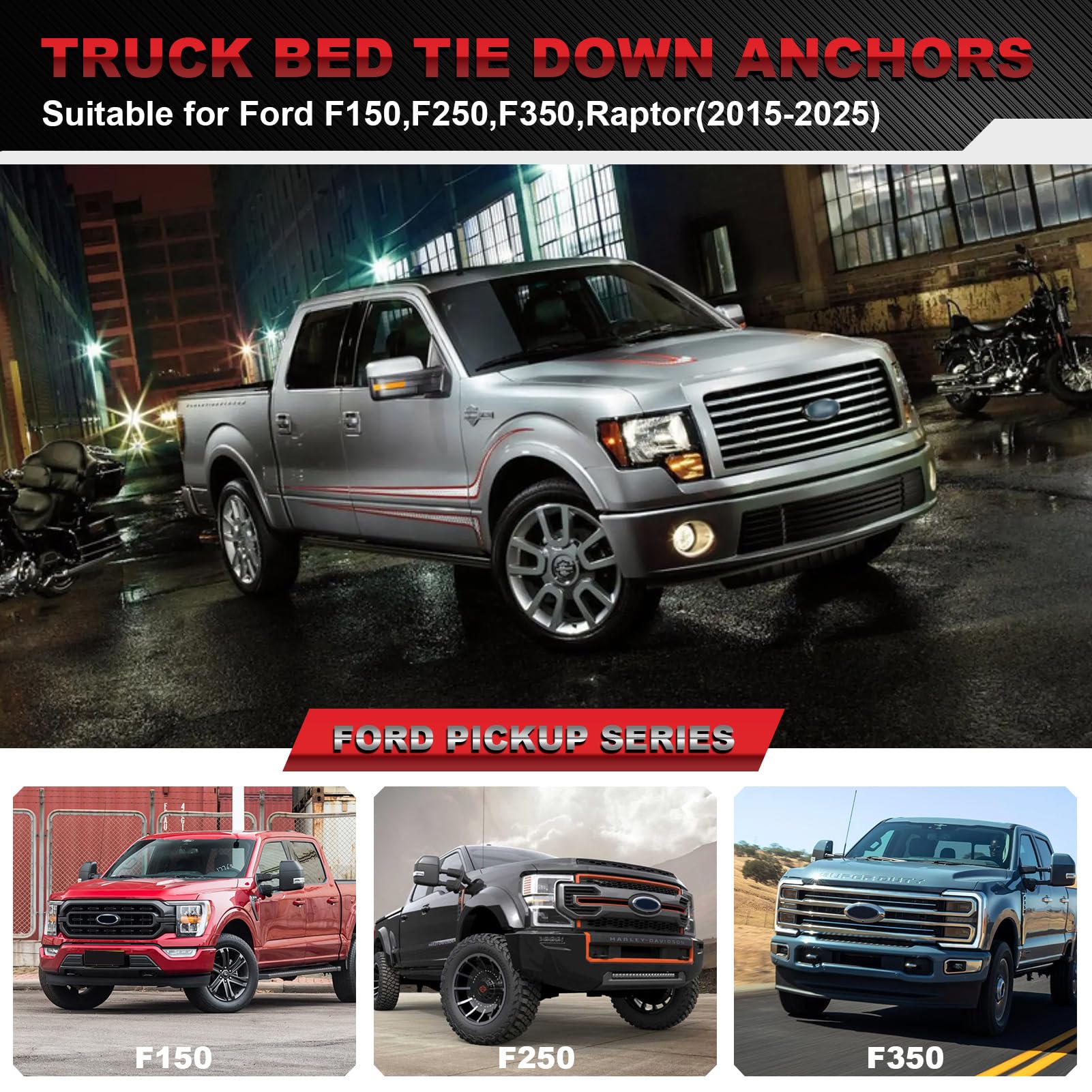 GEEMCYEN alloy-steel-construction delivers durable performance for rugged truck bed use.