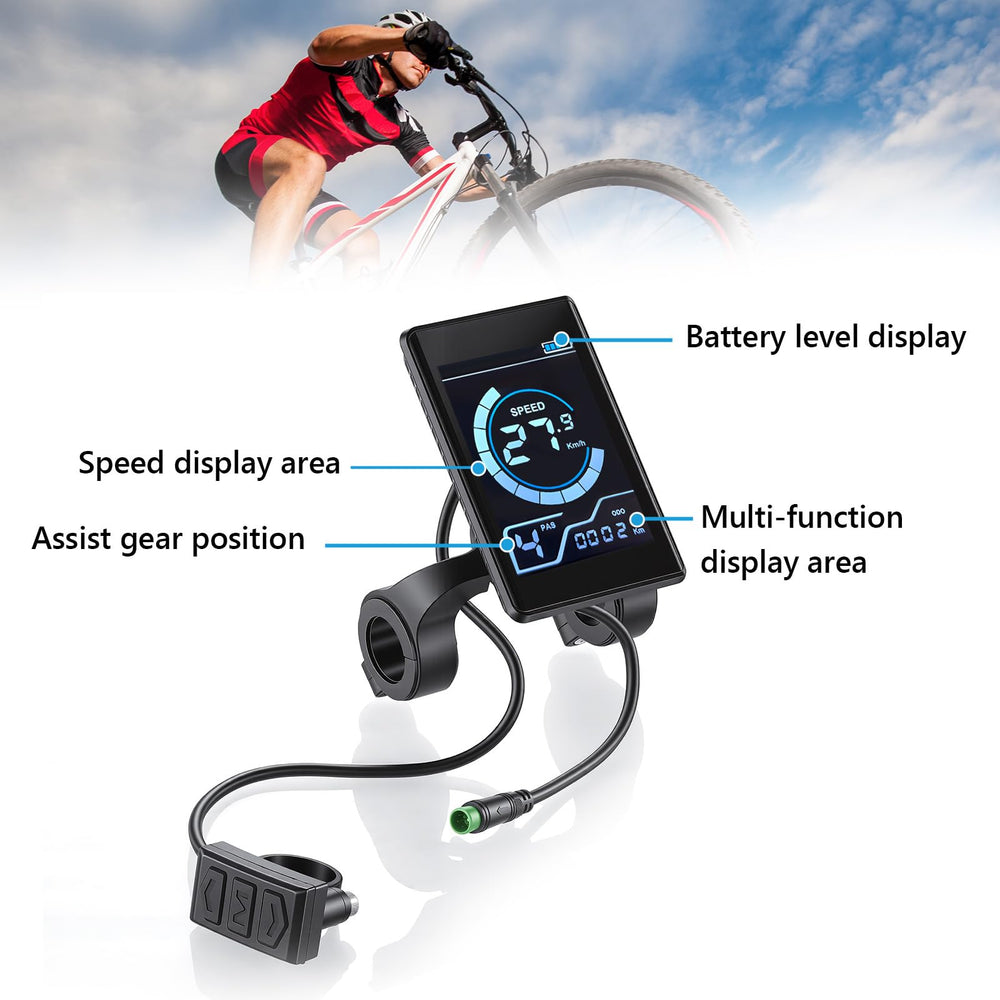 GEERYZHE compact 9x9.5 cm display fits handlebars