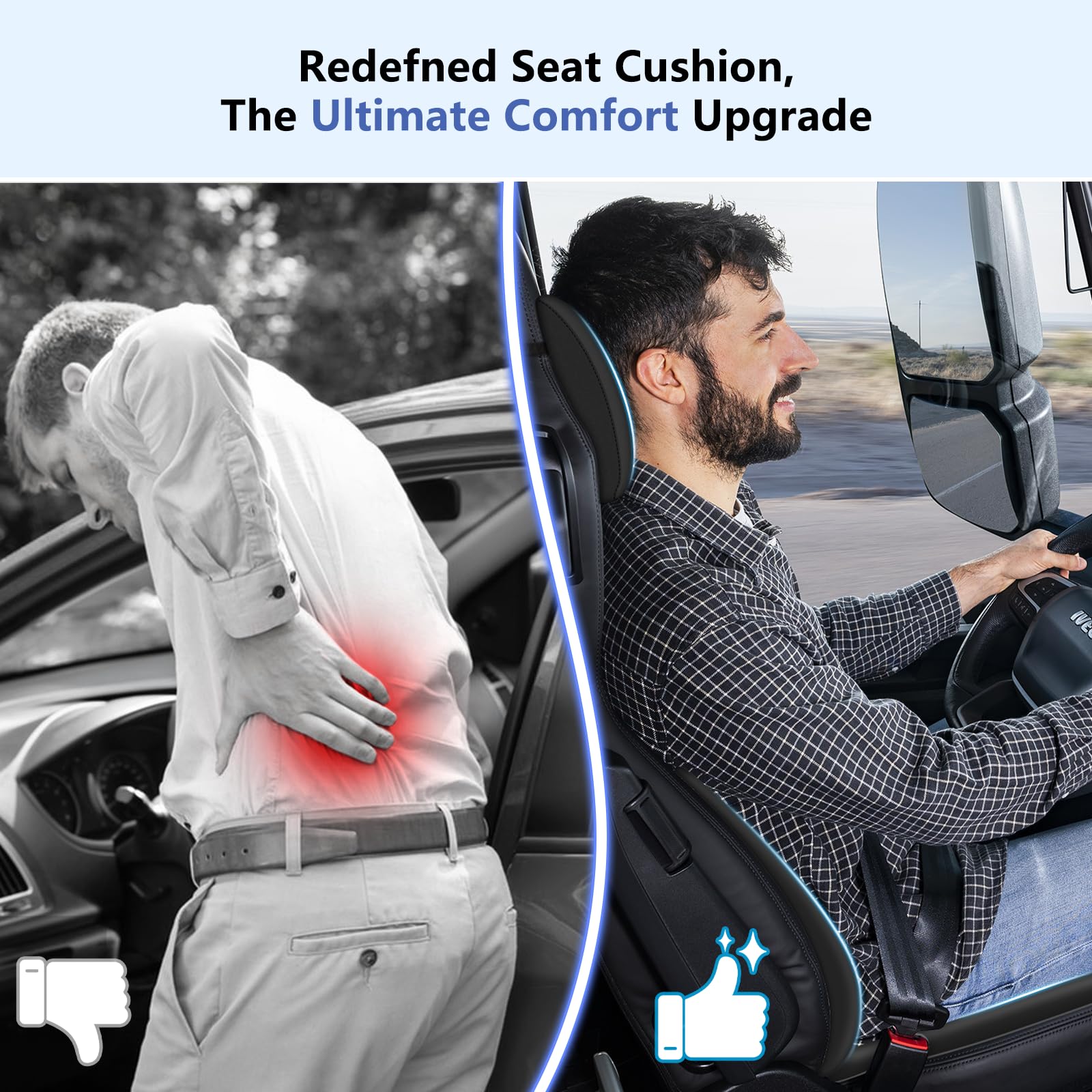 Geeyontek lumbar support eases lower back tension.