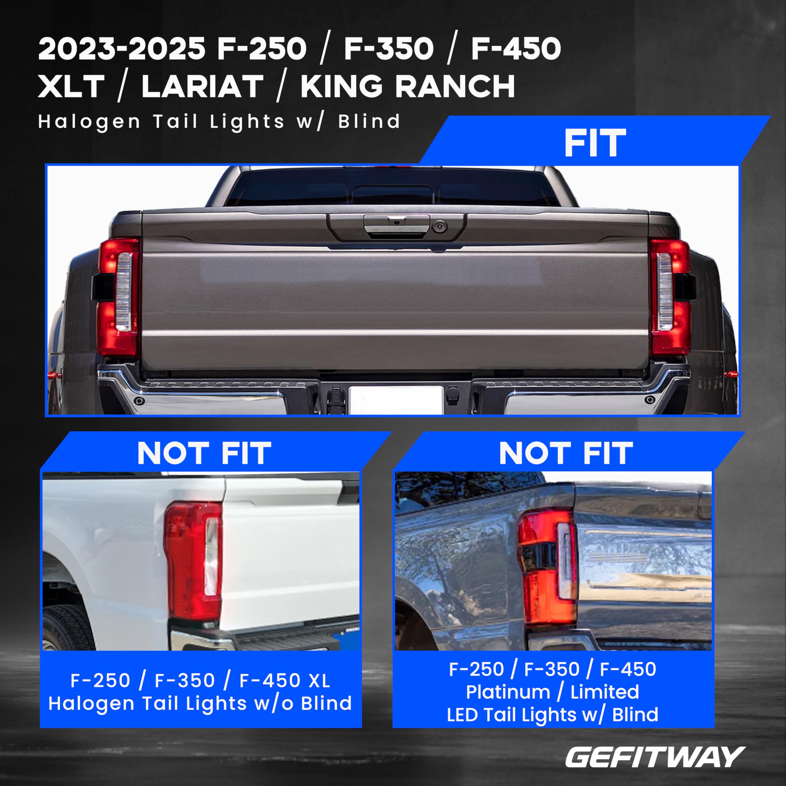 Gefitway tail light ABS plastic construction withstands harsh weather.