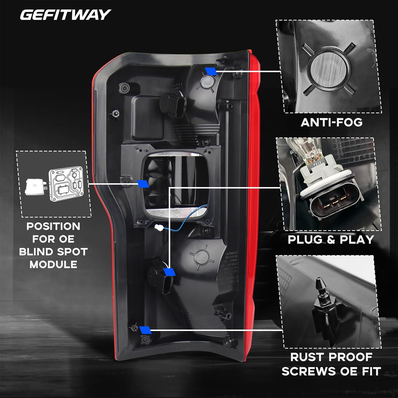 Gefitway tail light installation plug and play for quick setup