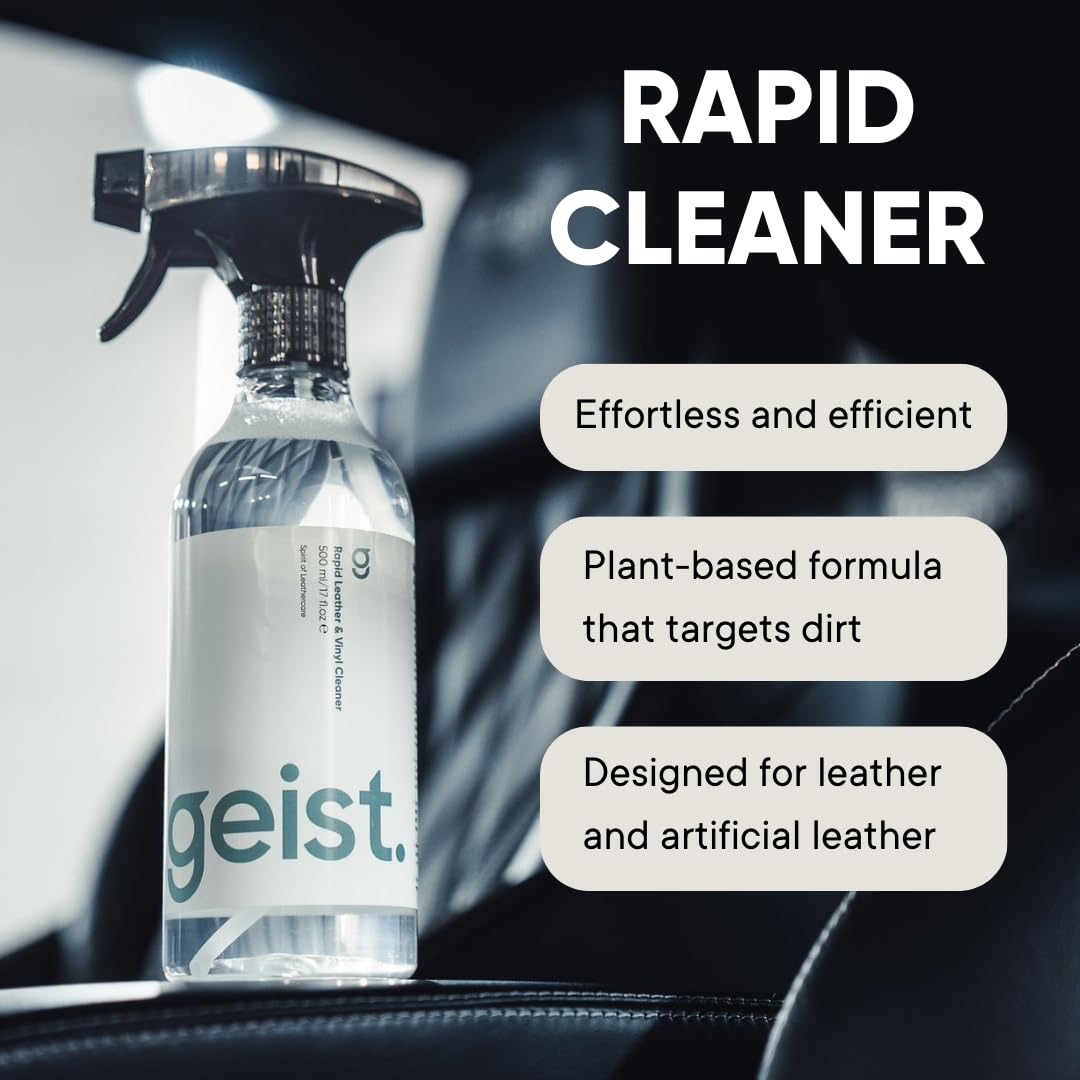 Geist Rapid Leather Cleaner car interior on-dash panel delivers a streak-free finish.