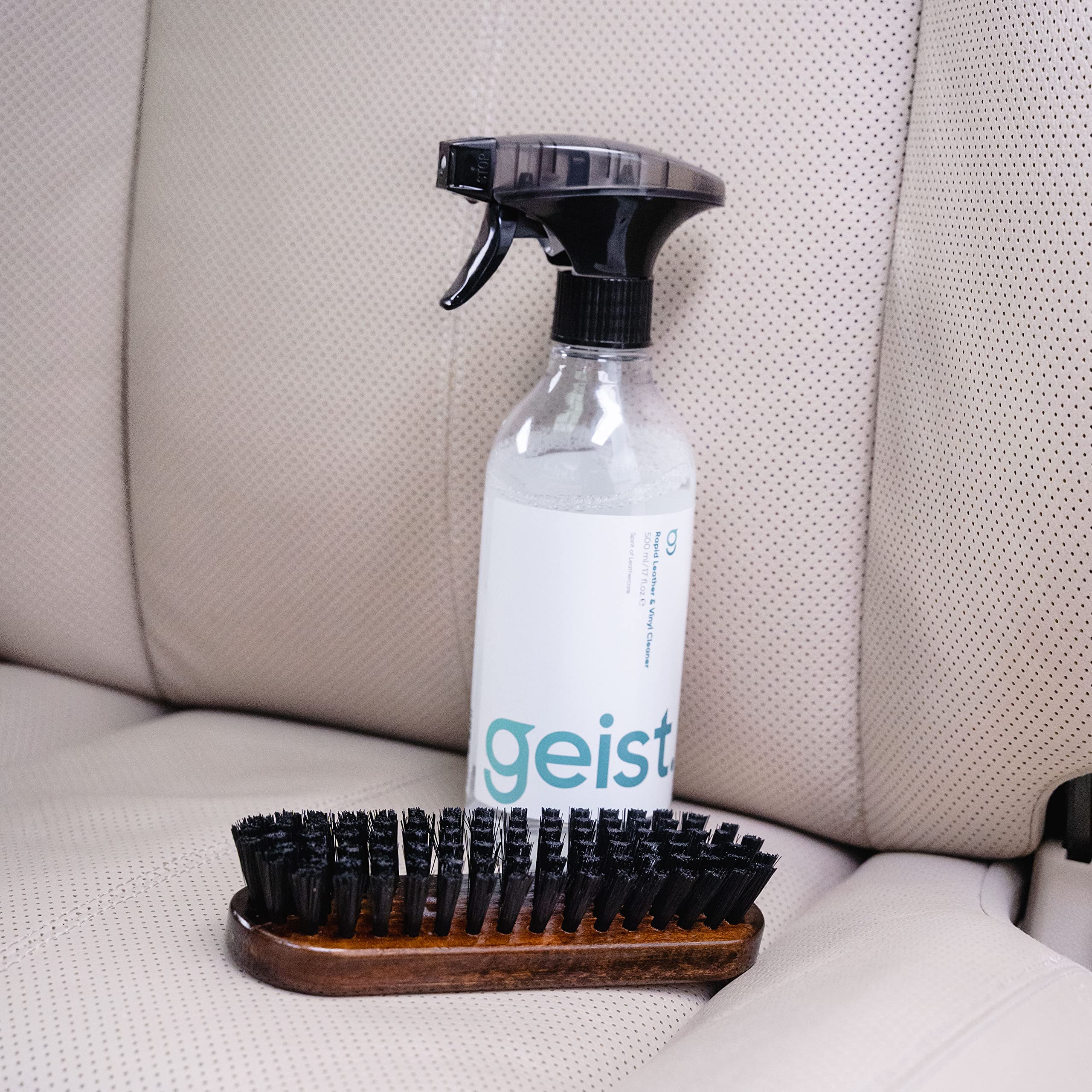 Geist Rapid Leather Cleaner sofa cleaning refreshes leather upholstery without residue.