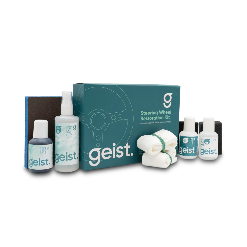 Geist steering wheel restoration kit box with all items included.