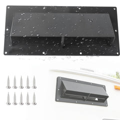 Gekufa RV exhaust vent cover in black protects against weather and debris.