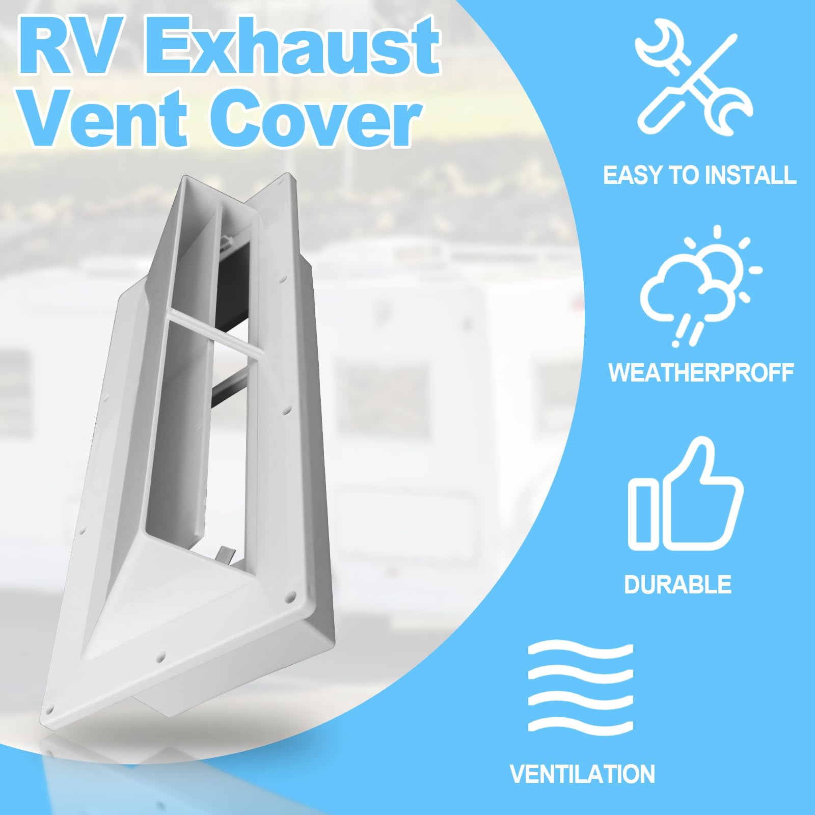 Gekufa vent cover closeup showing rugged material and rust-resistant finish.
