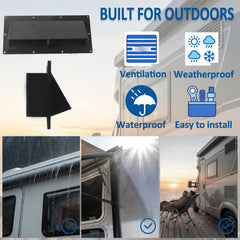Gekufa installation view for RV vent cover enables quick, tool-free replacement.