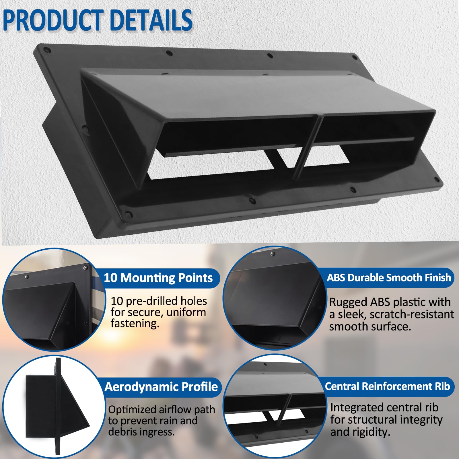 Gekufa universal-fit vent cover mounted on a camper for versatile compatibility.
