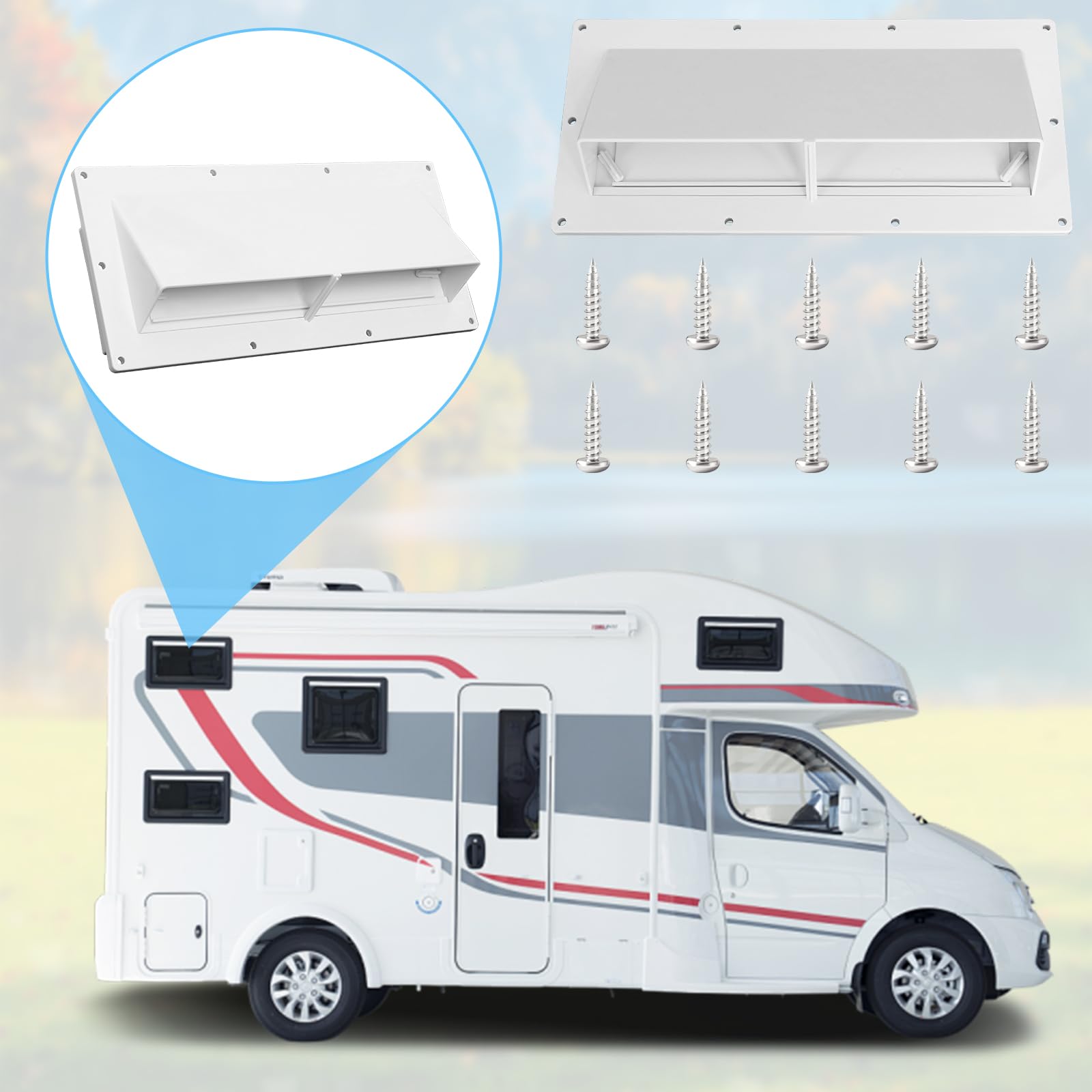 Gekufa white exhaust vent cover outdoors, designed to endure harsh conditions.