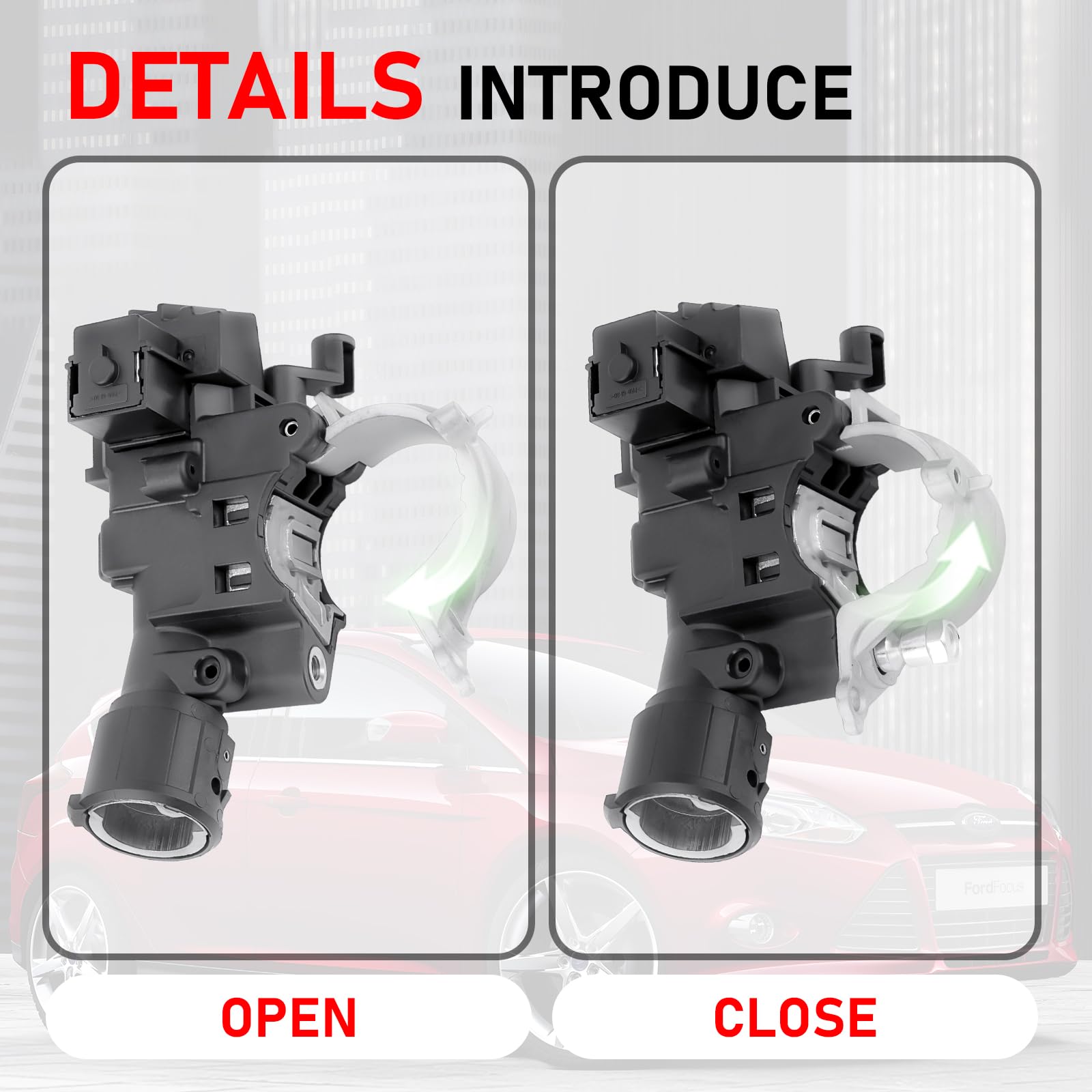 Gelessy ignition lock housing direct replacement for OEM references 989-019, 9L8Z3511A, ZZDB66160