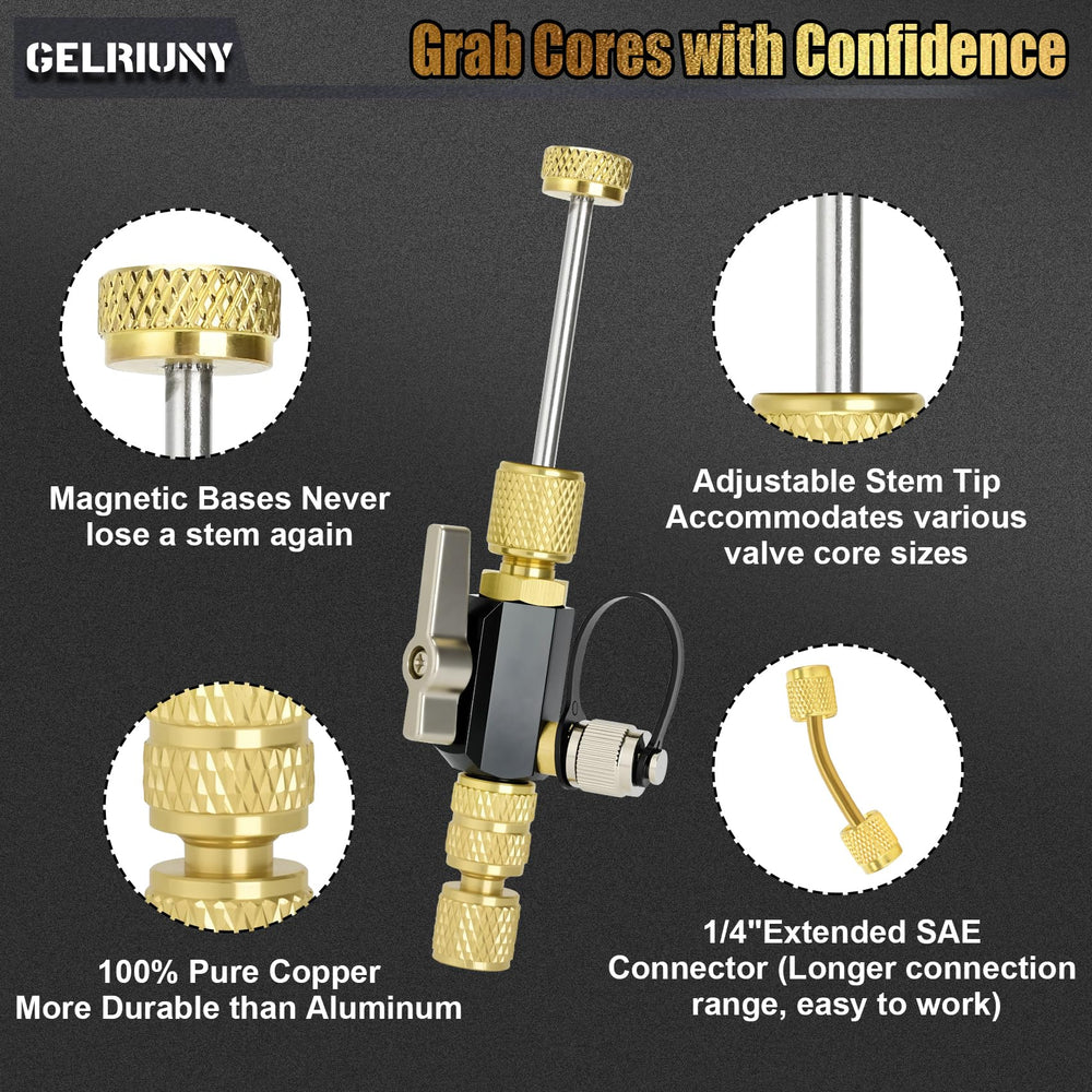 GELRIUNY valve cores pack with 12 pieces for quick changes.