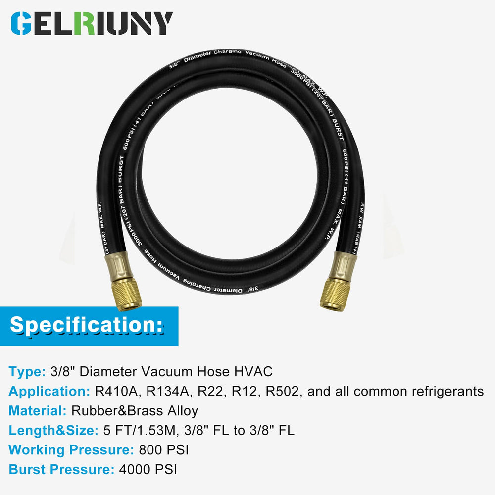 GELRIUNY 5 ft hose shows flexible reach for tight spaces.