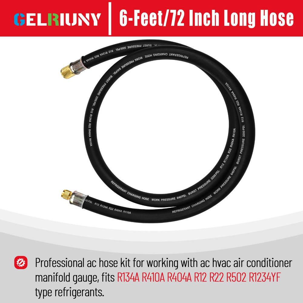 GELRIUNY brass alloy body ensures durable construction for refrigerant hoses