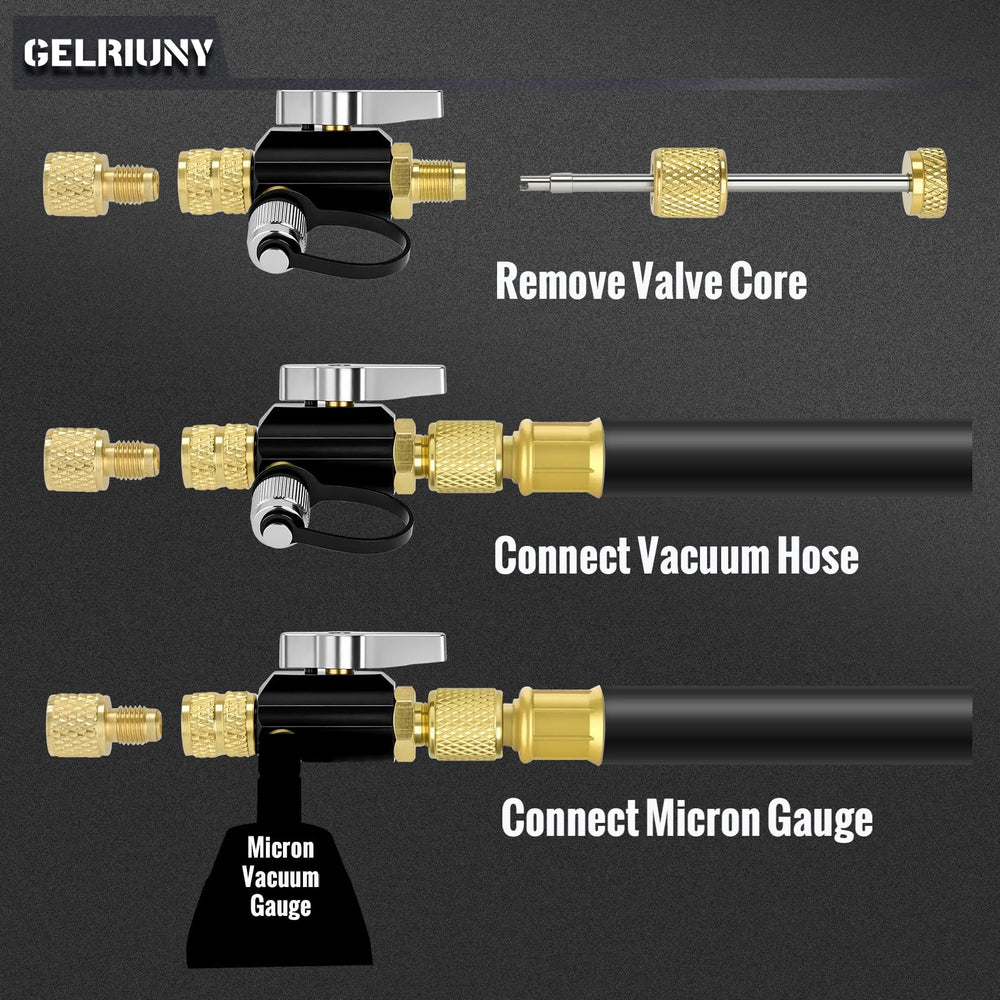 GELRIUNY double O-ring seal ensures leak-tight vacuum testing.