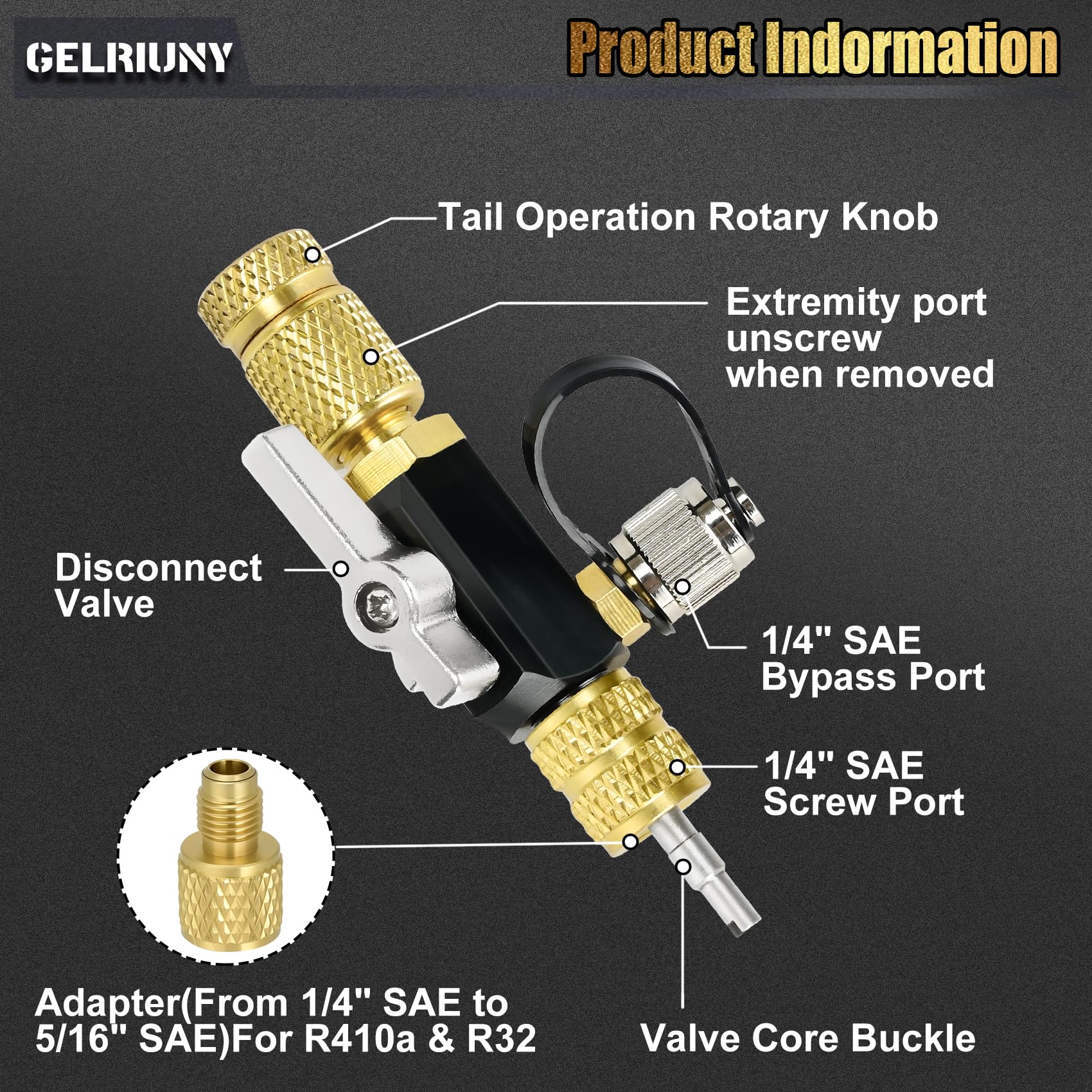 GELRIUNY dual-size tool supports 1/4-in and 5/16-in fittings.