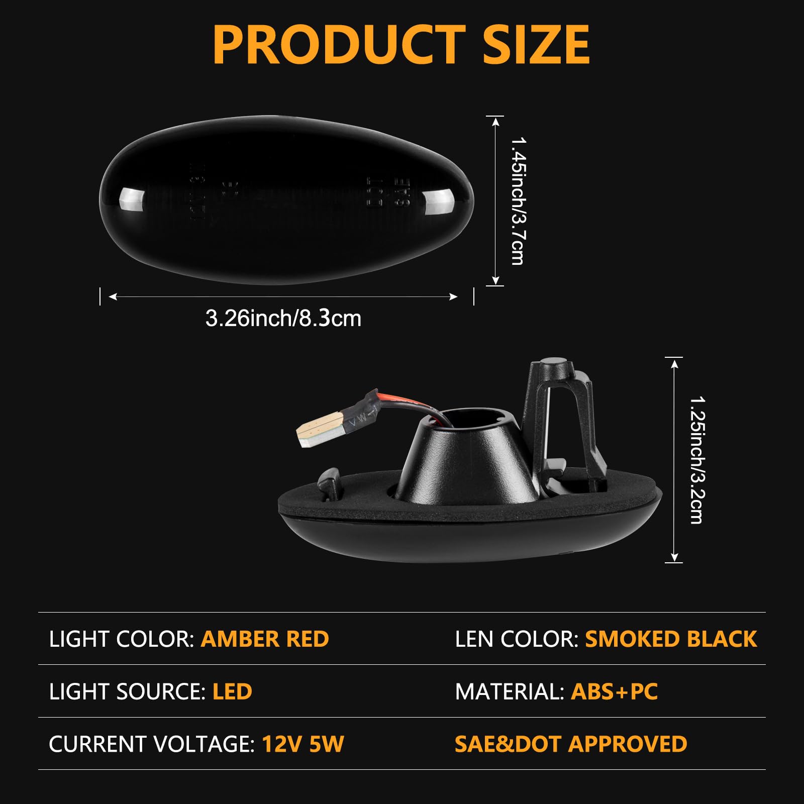 Gempro 4-pack rear wheel marker lights provide complete coverage.