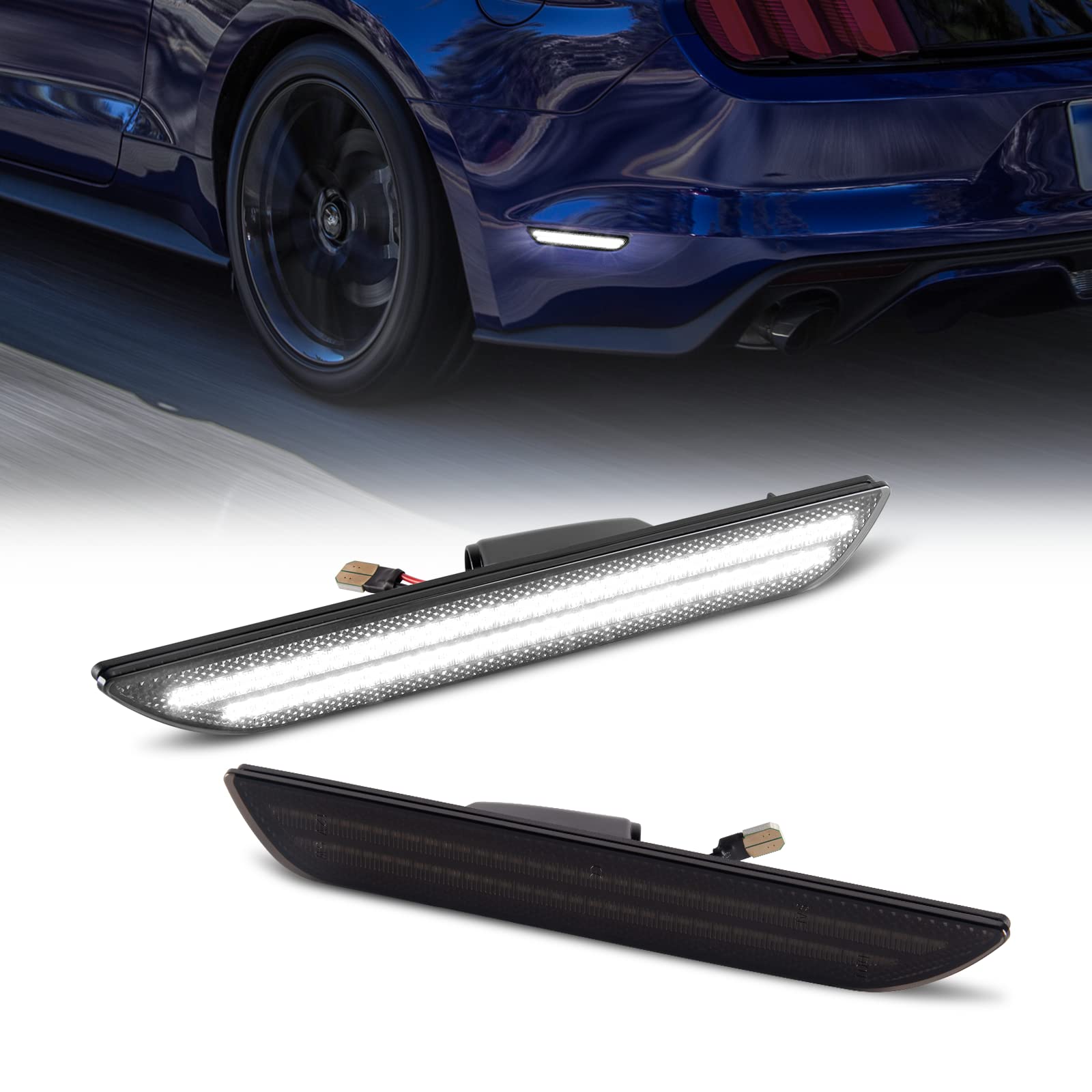 Gempro Mustang rear LED side marker with smoked lens for enhanced night visibility