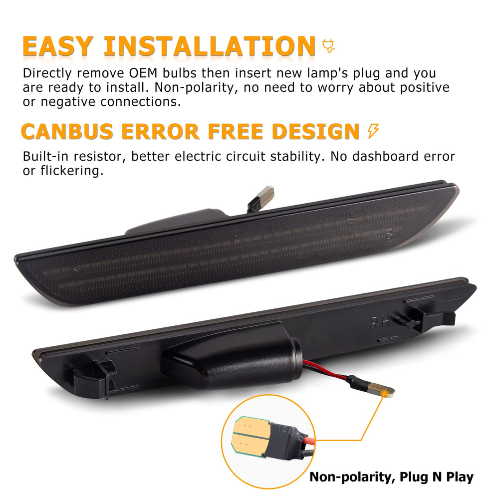 Gempro two-pack marker lights for Mustang rear, energy-efficient LEDs