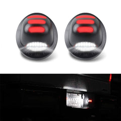Gempro license plate light assembly on a Ford F-150 front view boosts night visibility.