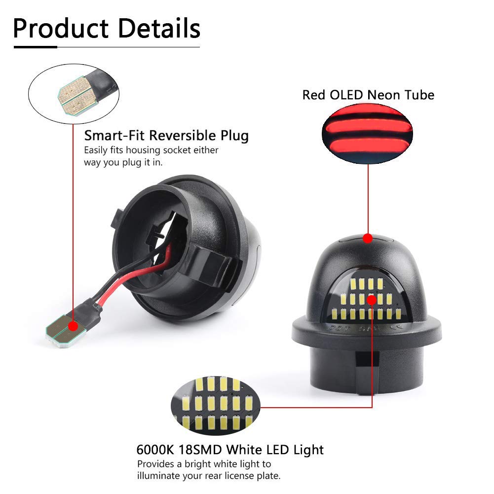 Gempro license plate light with plug-and-play connection demonstrates simple DIY installation.