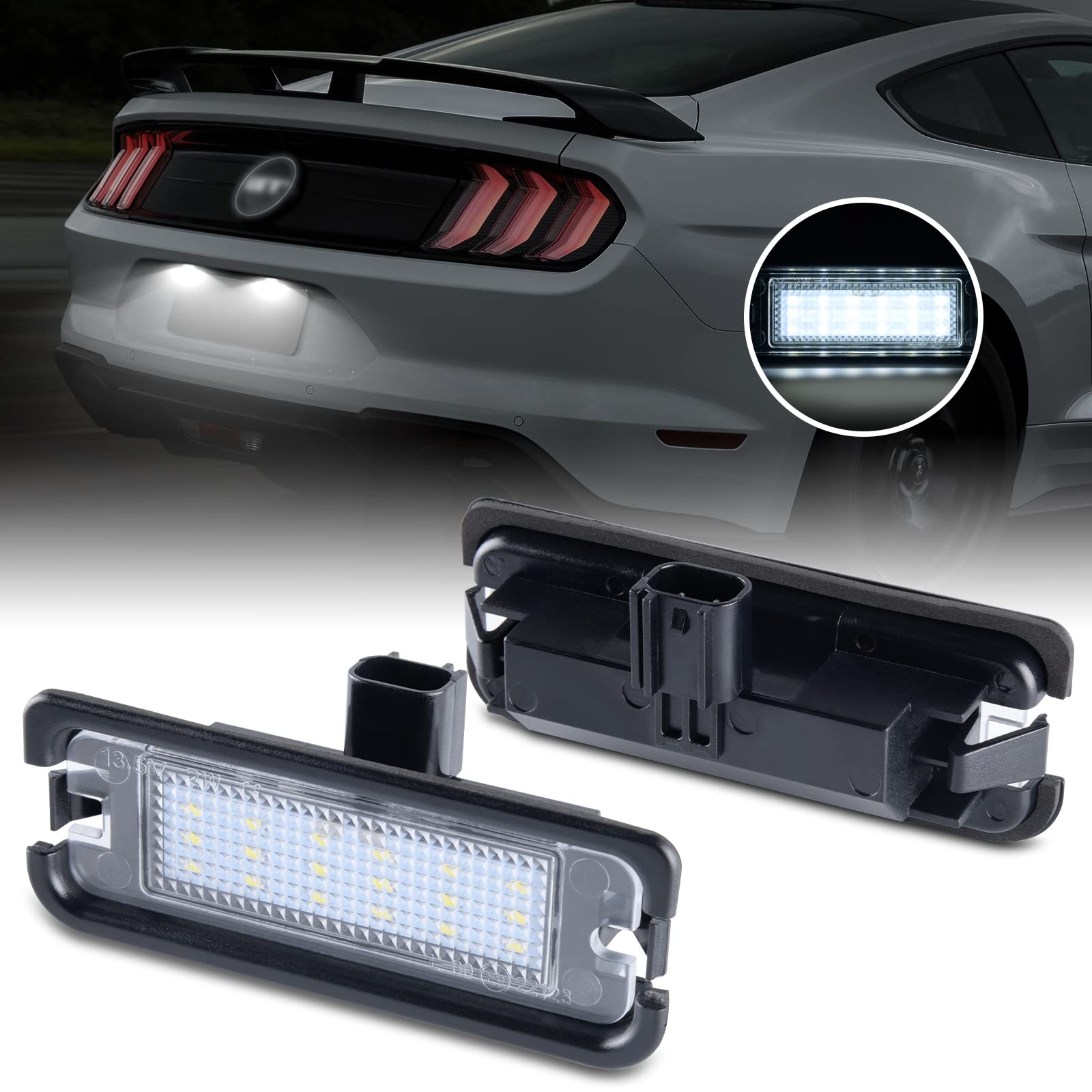Gempro Mustang license light 2015-2023 two-piece set brightens rear plate