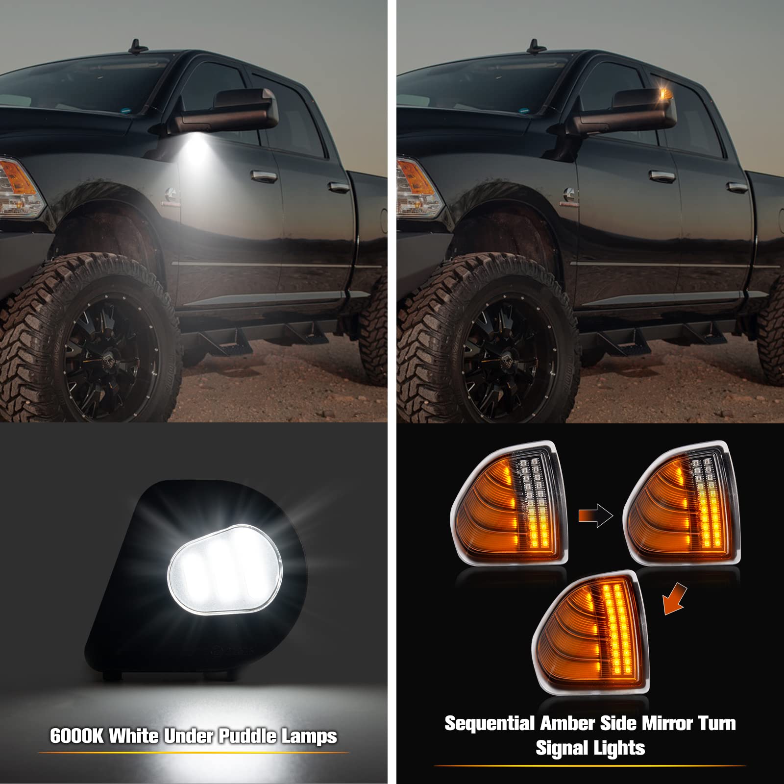 GemPro puddle light passenger side adds entry lighting for Ram