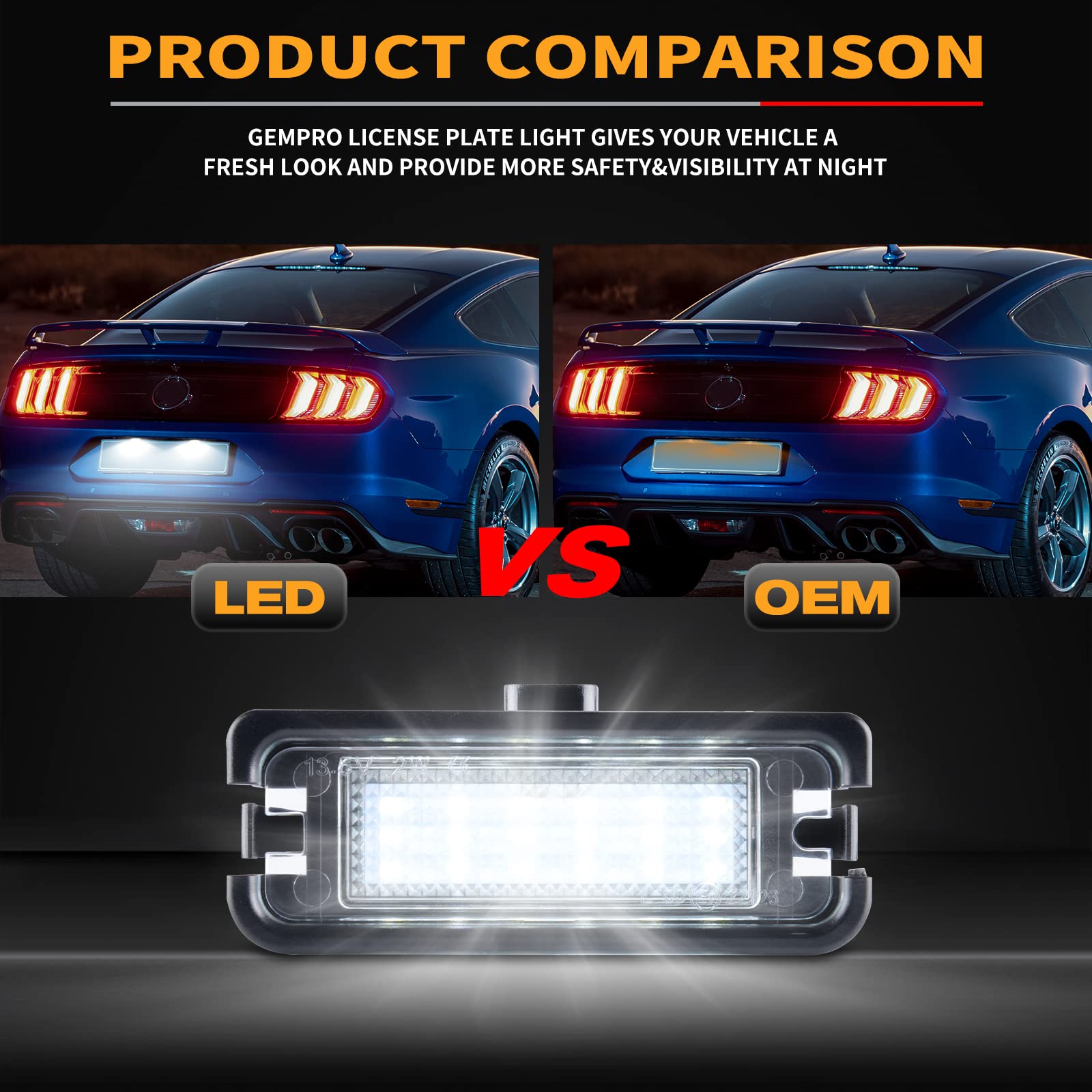 Gempro SAE and DOT certified license light ensuring regulatory compliance
