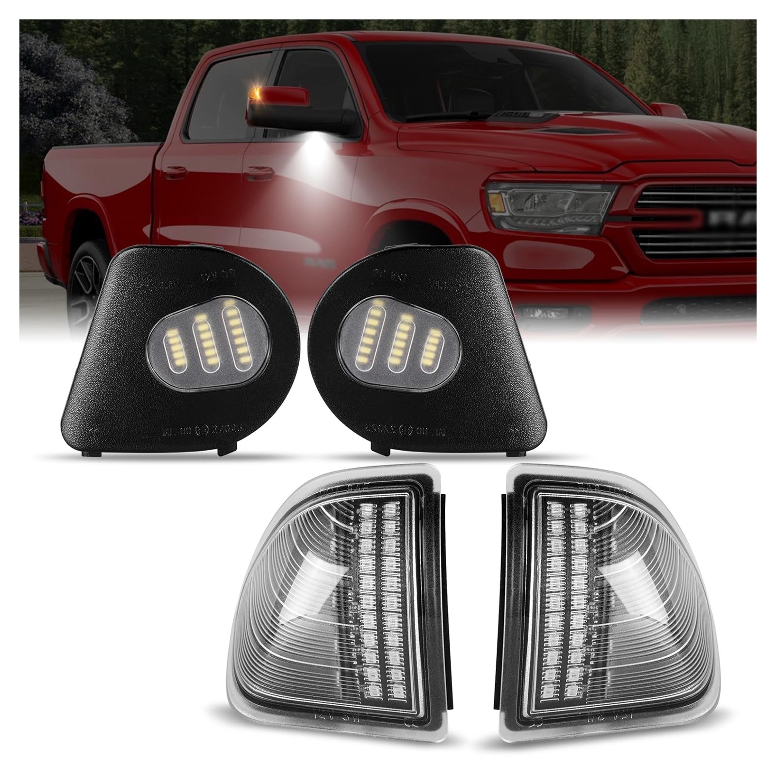 GemPro side mirror turn signal lights for Dodge Ram improve visibility on the road