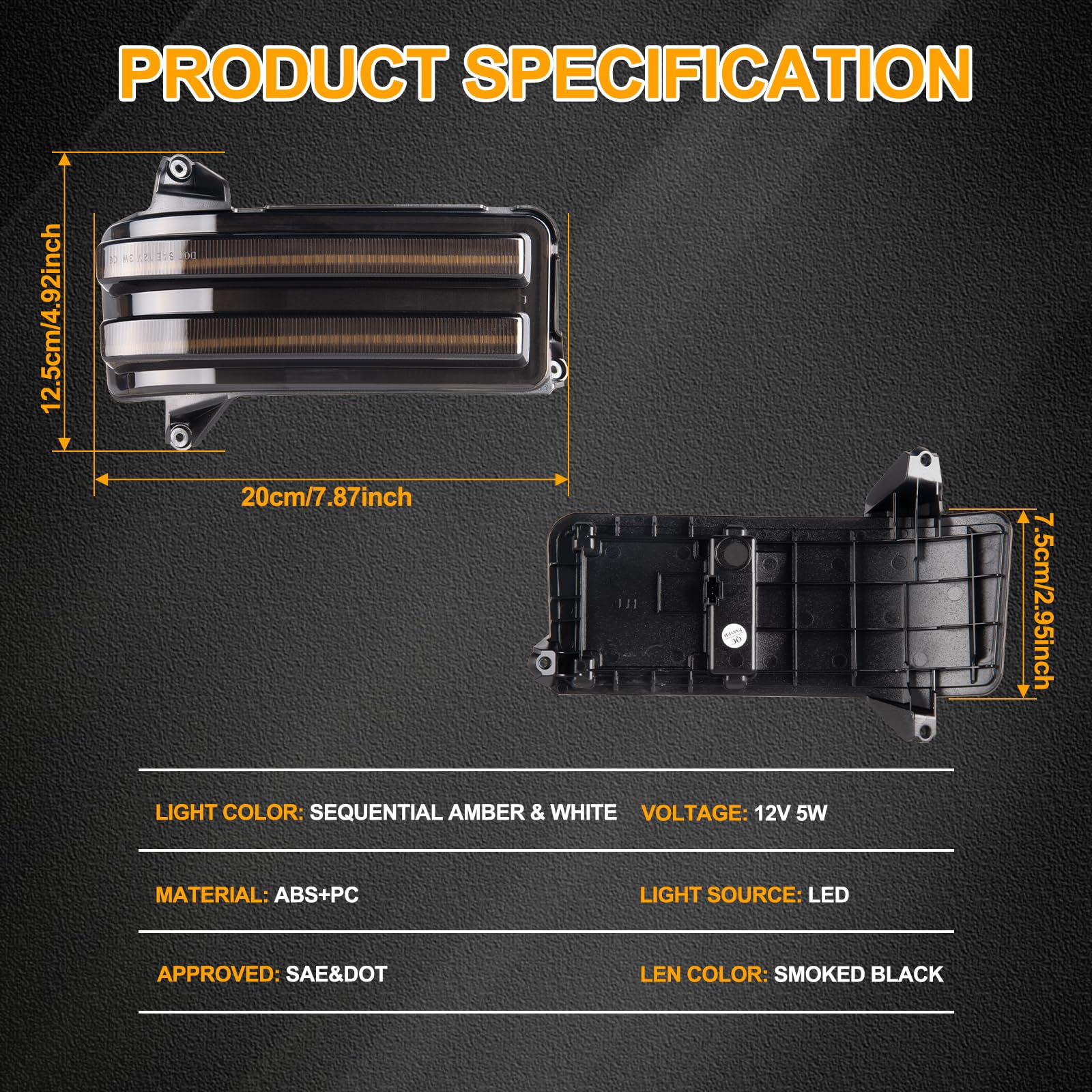 GemPro switchback white back-up light improves rear visibility during reversing