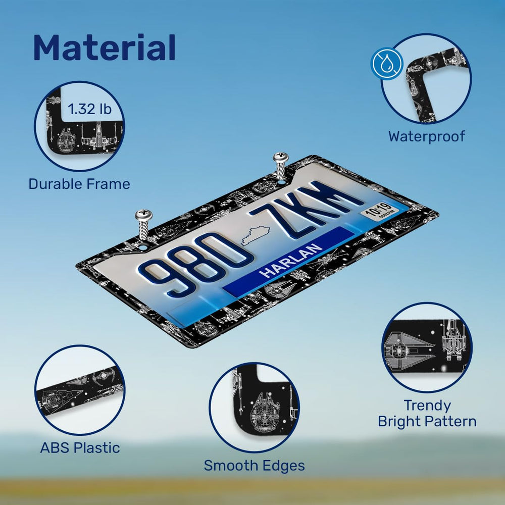 GENANY Galaxy license frame easy-installation with two screws for fast mounting.