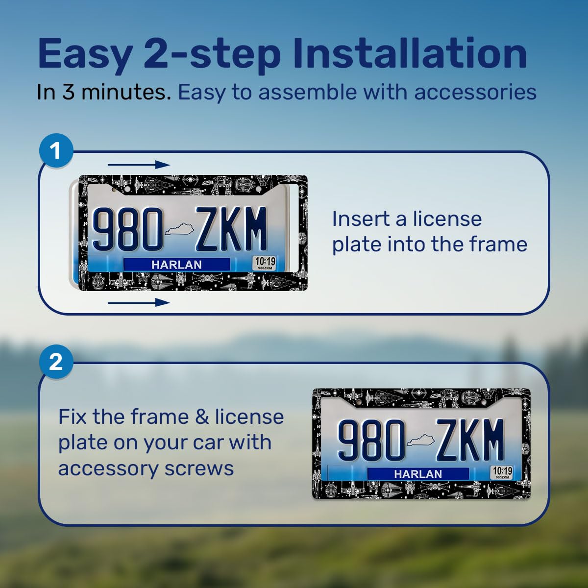 GENANY Galaxy license frame movie gift appeals to fans and car enthusiasts alike.