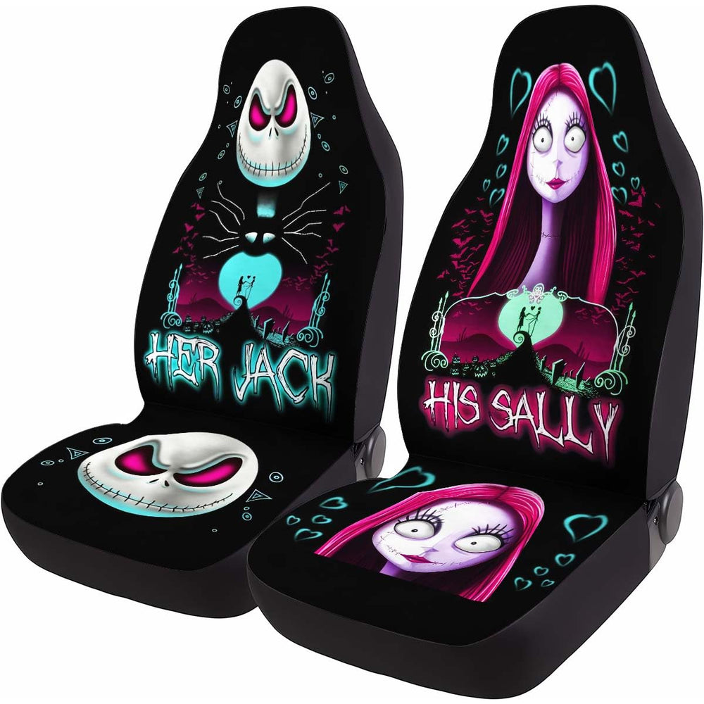 GENANY Nightmare Couple seat cover front view shows protective fit and style.
