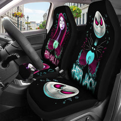 GENANY Nightmare Couple seat cover strap-attachment ensures quick secure fit.