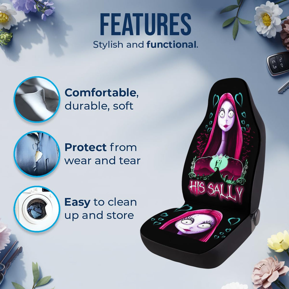 GENANY Nightmare Couple seat cover spills-dust protection keeps interiors clean.