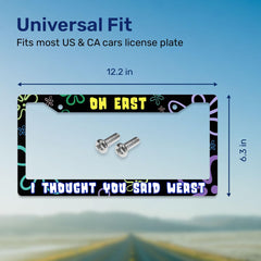 GENANY universal-fit license plate frame (12.2x6.3) fits most US/CA plates.