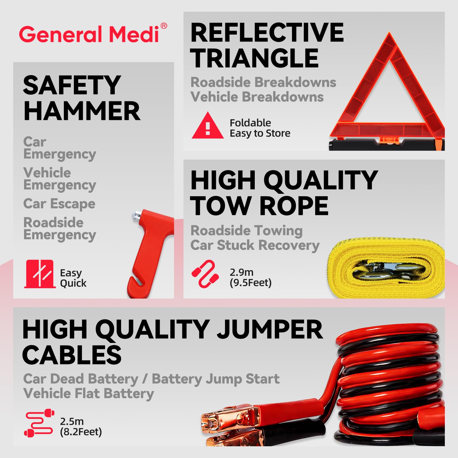 General Medi emergency triangle enhances on road warning