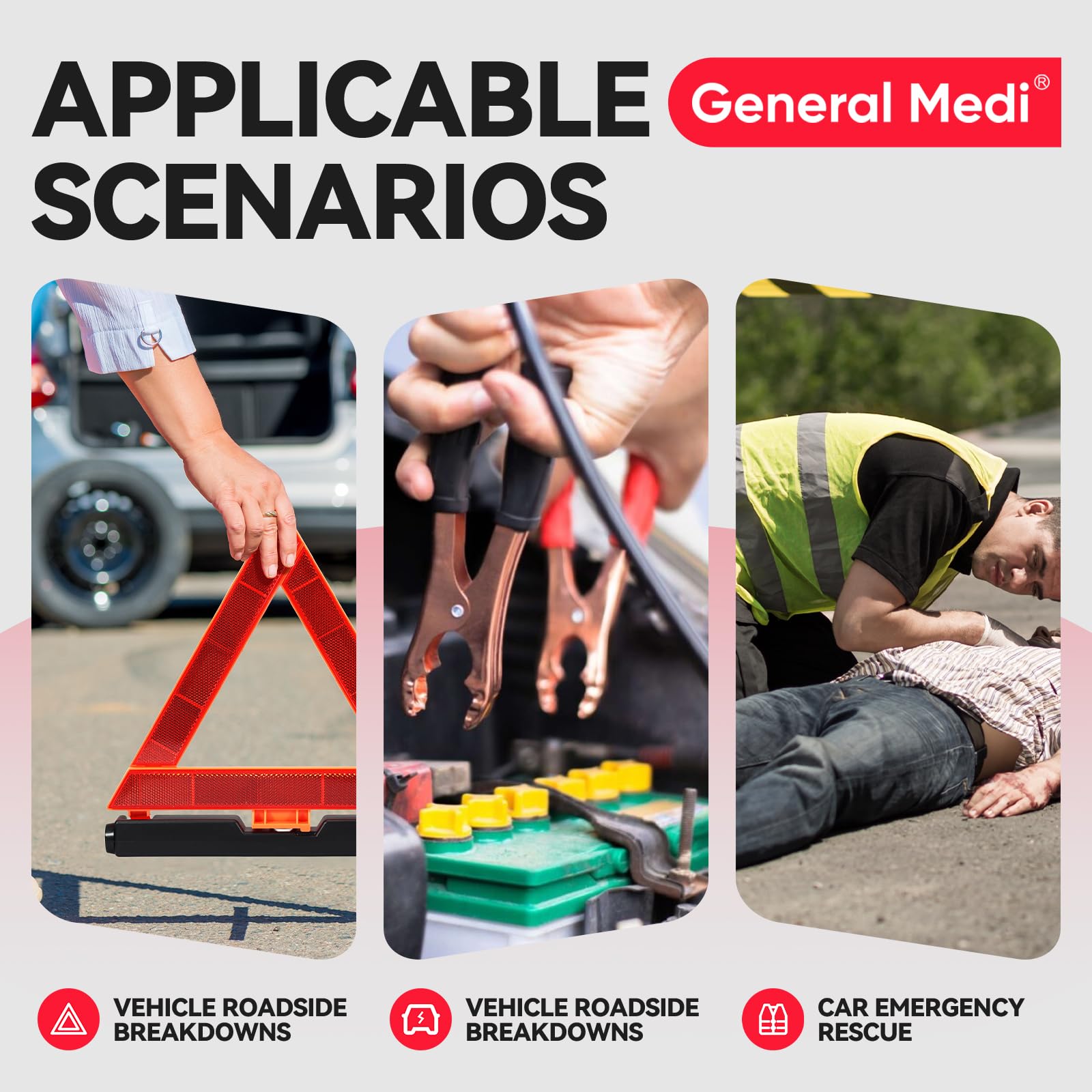 General Medi organized compartments for quick access during emergencies