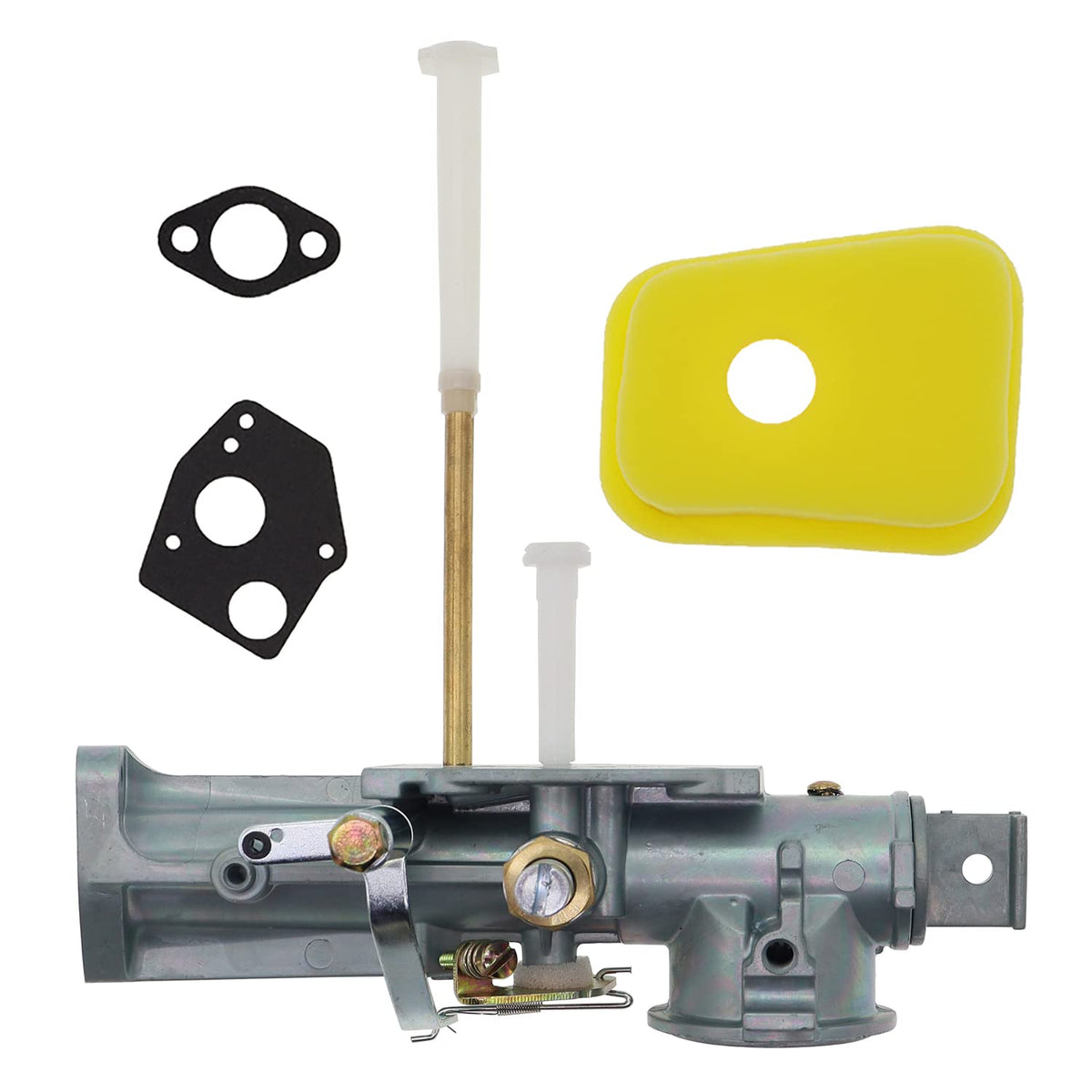 Generic 299437 carburetor front view showing aluminum construction for engine compatibility