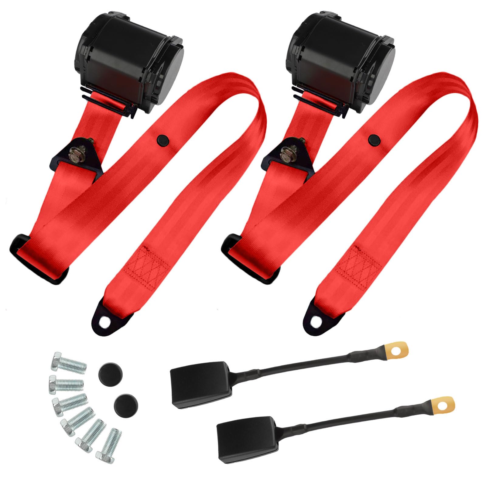 Generic 2-pack universal 3-point retractable belt for go-karts enhances safety