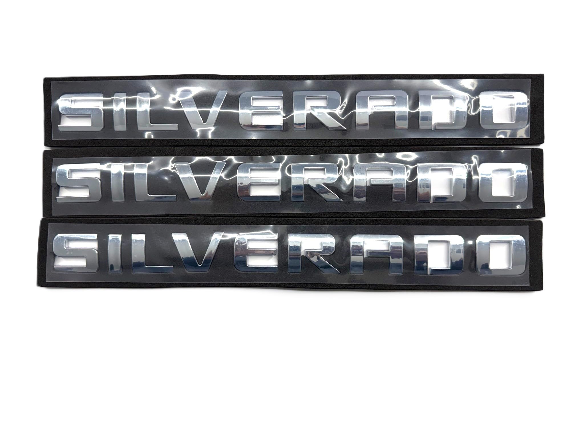 Generic 3PCS badge emblems chrome silver installation guide image
