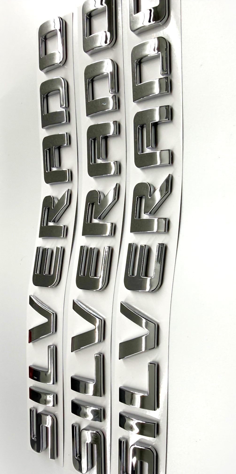 Generic 3PCS badge emblems chrome silver on-truck hood area showcase