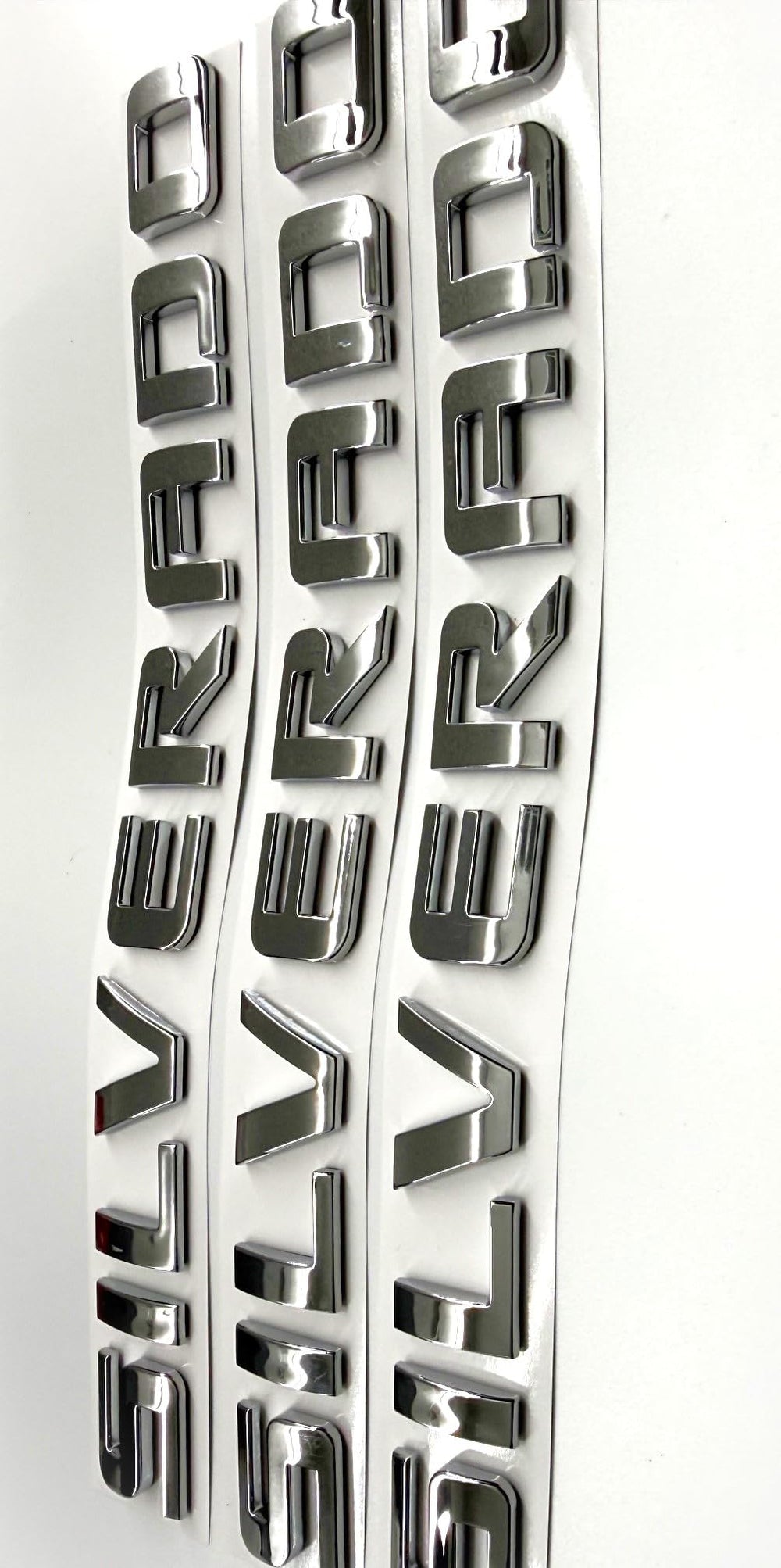 Generic 3PCS badge emblems chrome silver on-truck hood area showcase