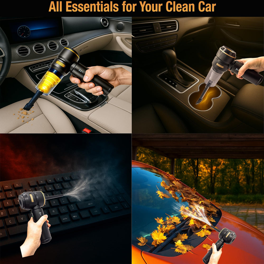 Generic 5-in-1 cordless car vacuum USB-C charging for quick top-ups