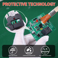 Generic 637360 rear panel illustrating secure wiring for safe RV installation.
