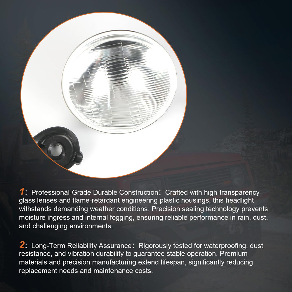 Generic 7-inch LED glass headlight installation plug-and-play promotes quick upgrades.