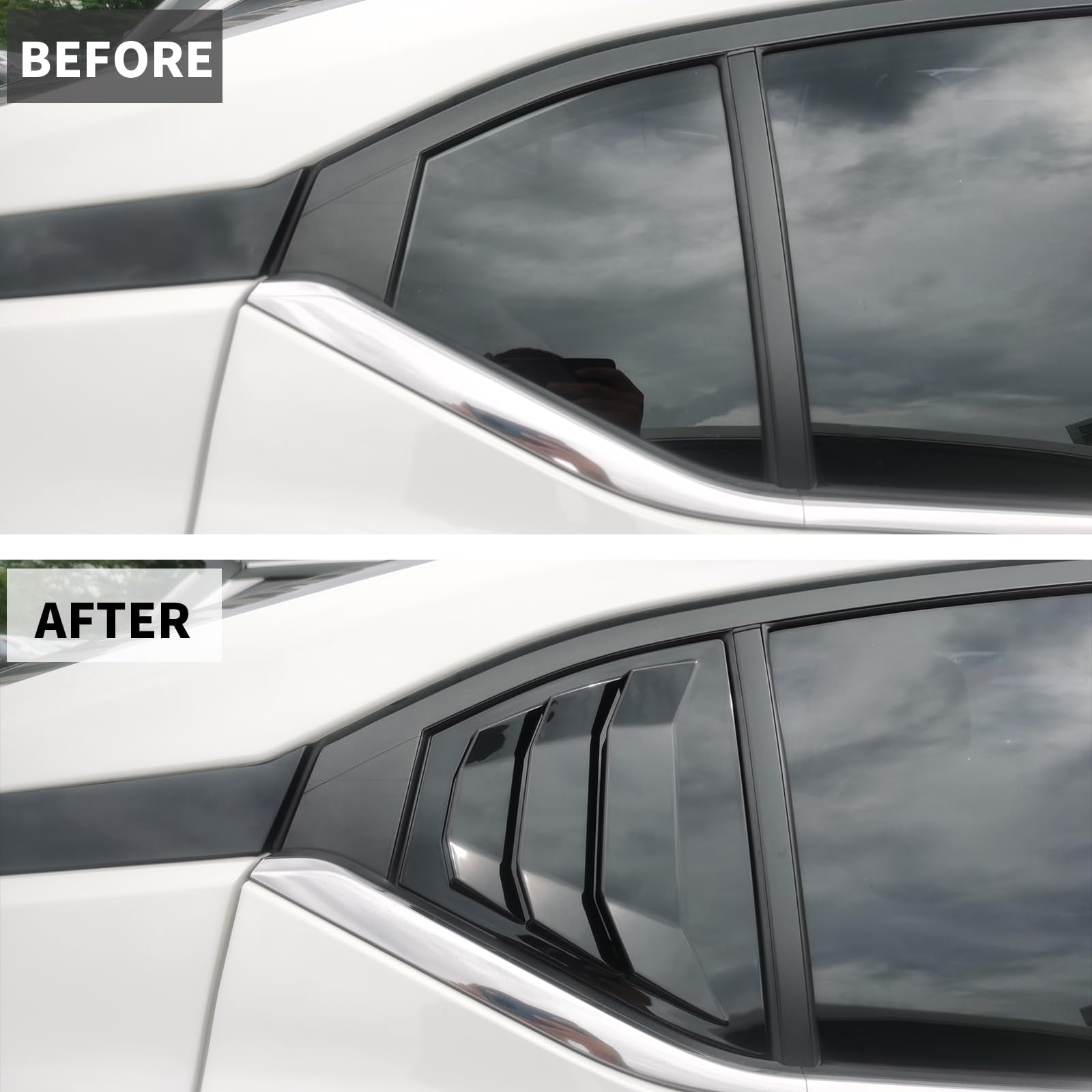 Generic ABS plastic louvers with piano black finish for durable rugged styling.