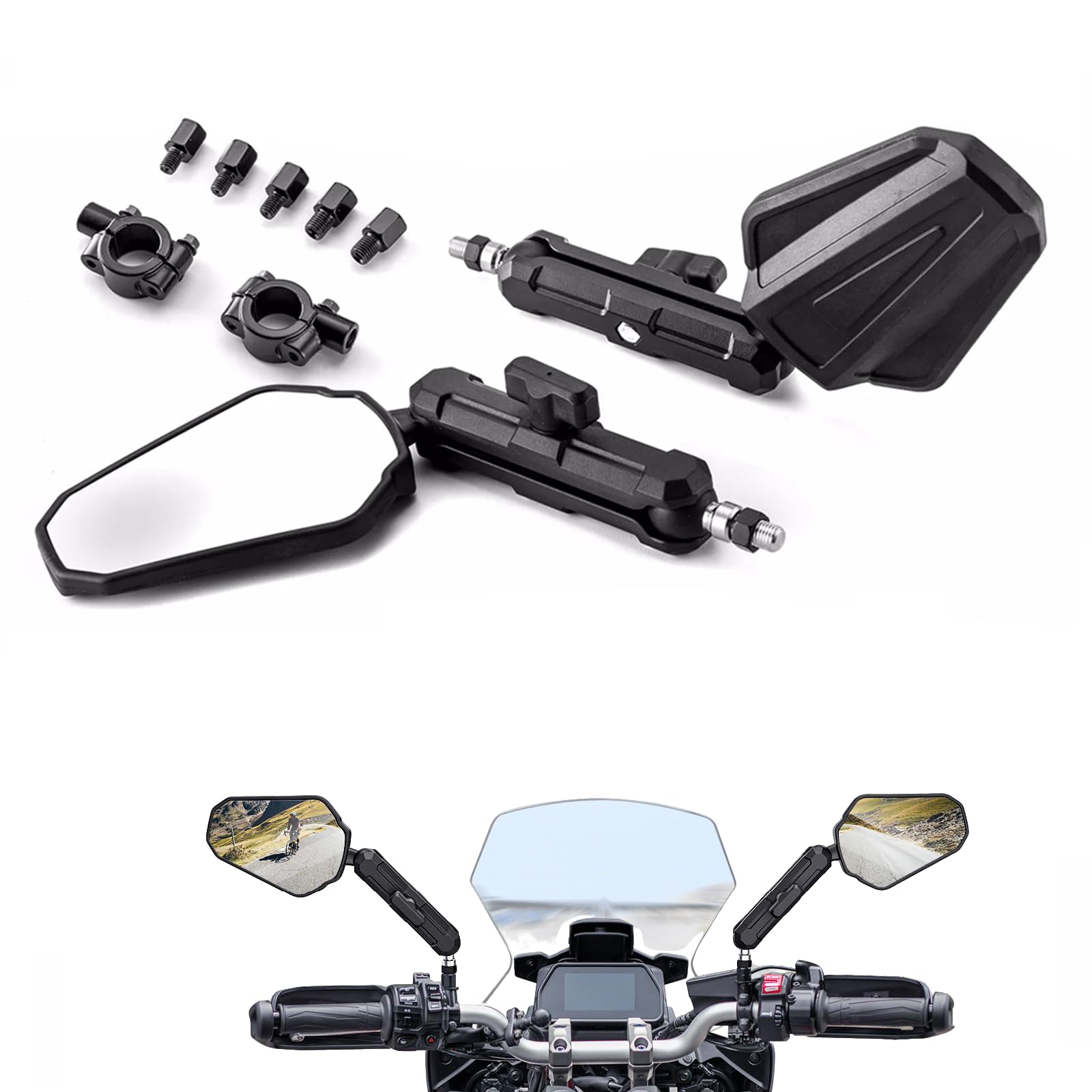 Generic Adventure Mirror kit adds durable, corrosion-resistant components for long-lasting outdoor use.